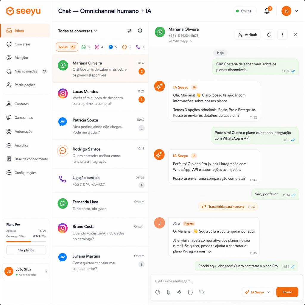 Pré-visualização do módulo Chat