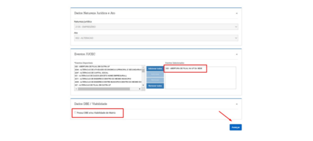 Formulário FCN Abertura de Filial na mesma UF