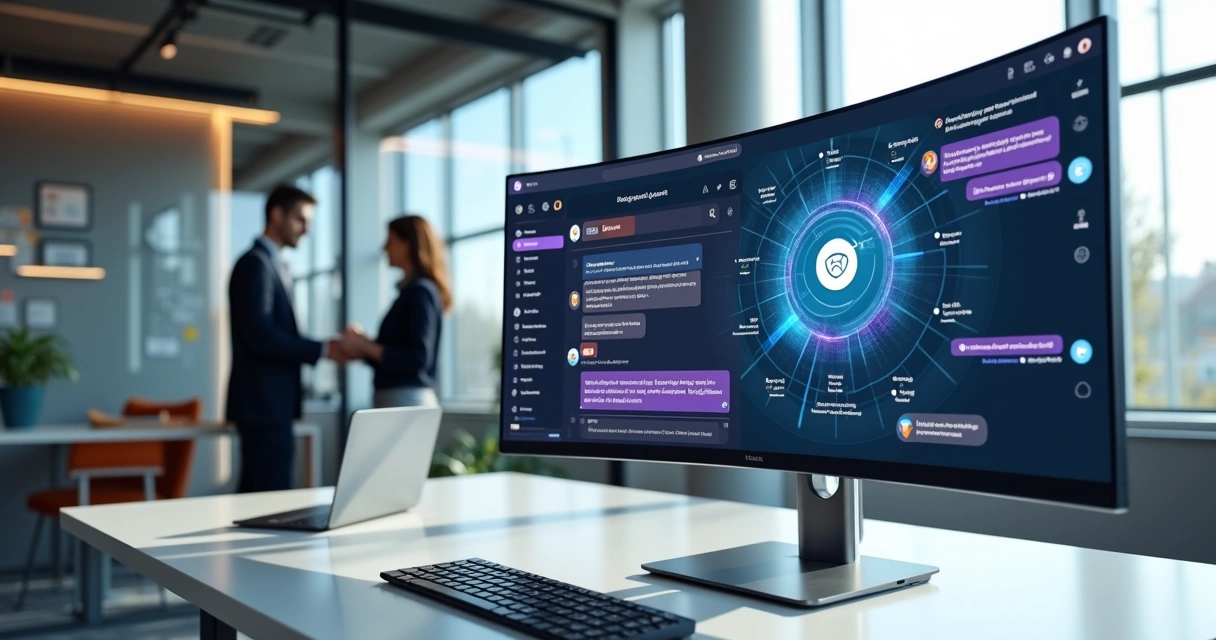 Dashboard de IA de atendimento integrada ao HubSpot em tela de computador moderna